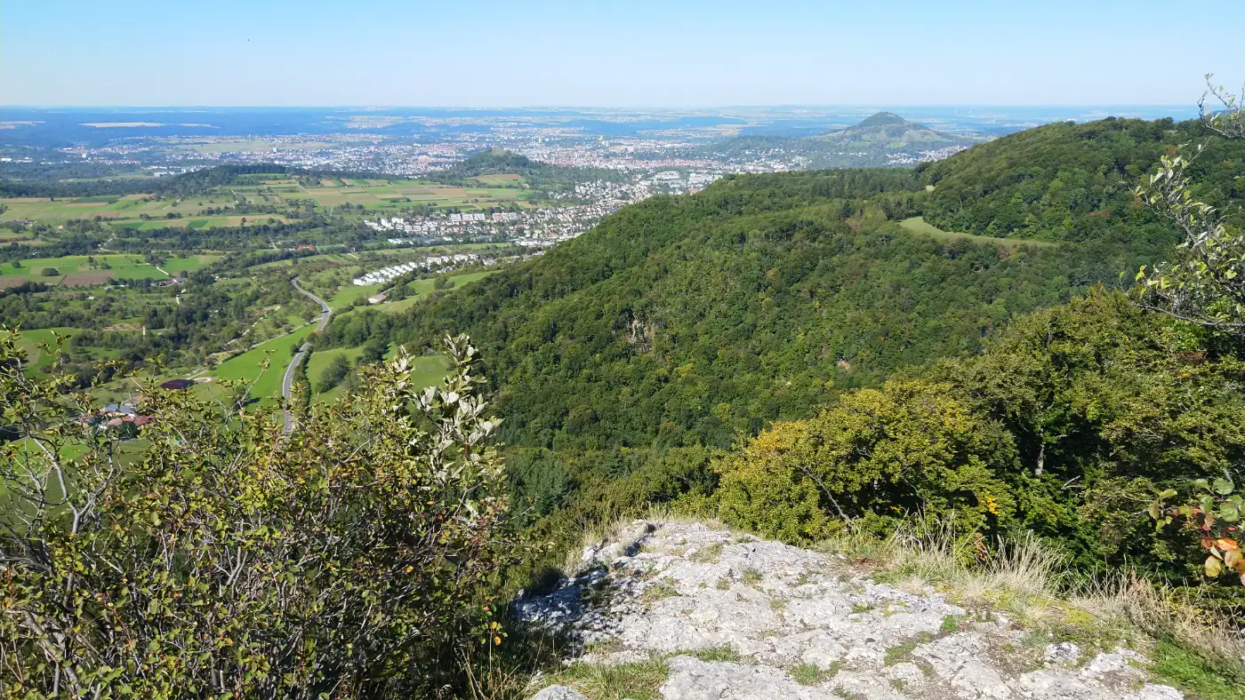 Bildtitel: Aussicht Richtung Reutlingen vom Wackerstein