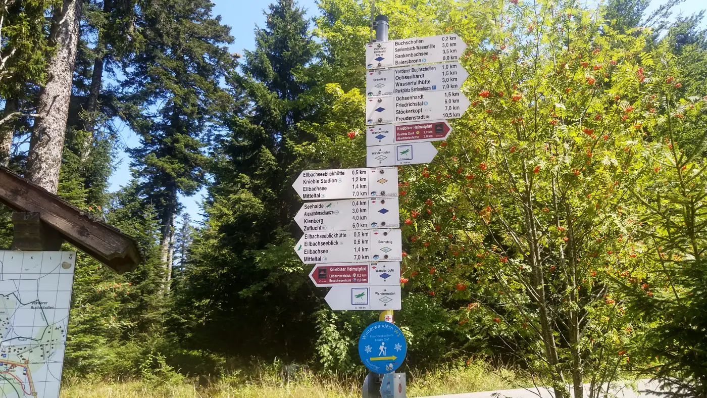 Bildtitel: Wegweiser zum Ellbachsee