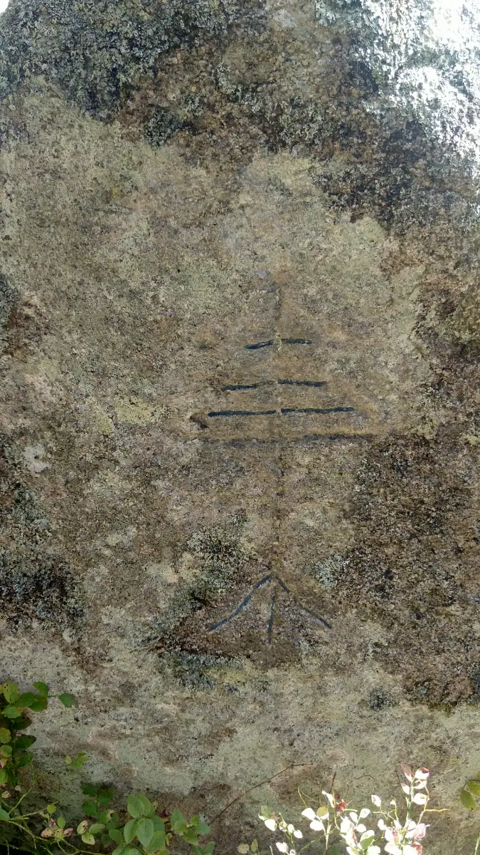 Bildtitel: Petroglyphe mit horizontalen Querlinien